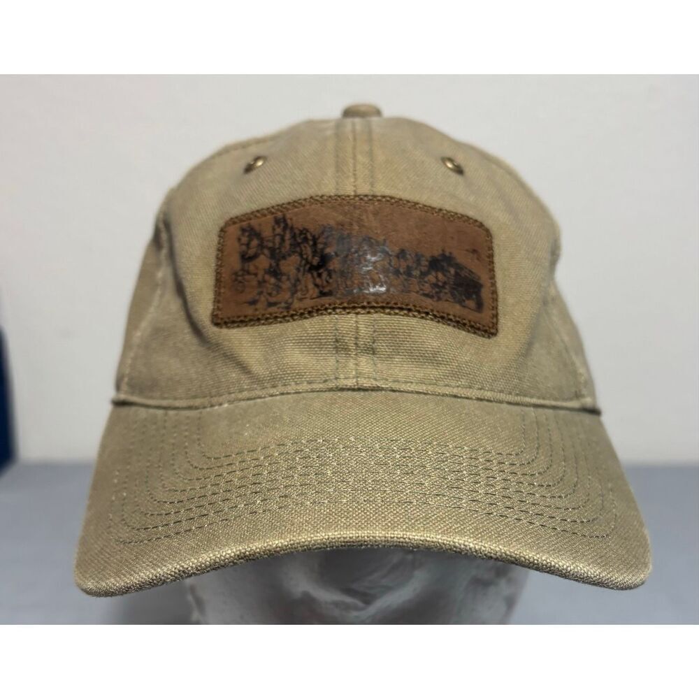 Budweiser Clydesdales Hat Men's One Size Adjustable Brown Canvas Leather Patch